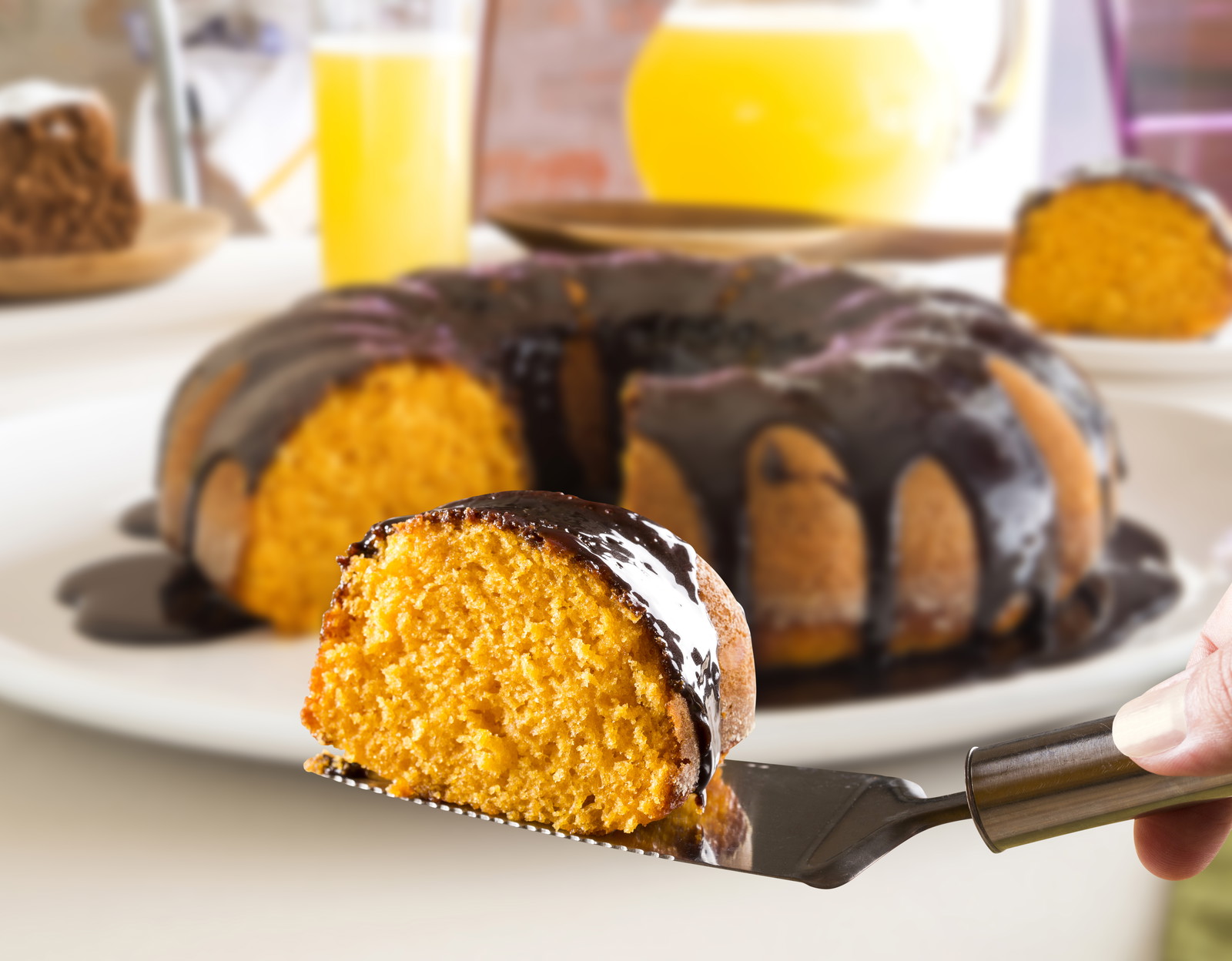 Brazilian carrot cake with brigadeiro frosting